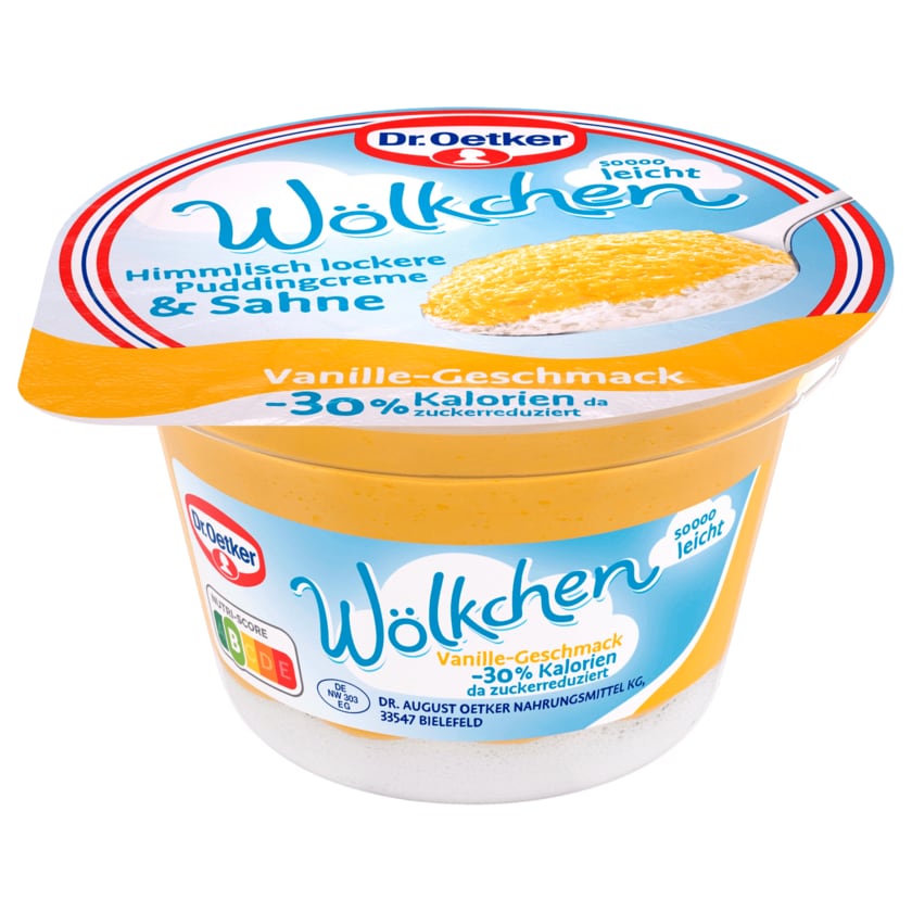 Dr. Oetker Wölkchen Vanille-Geschmack -30% Kalorien 125g